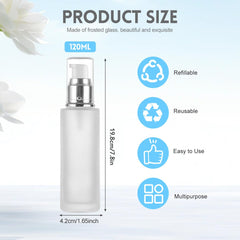 TUPSYBL silver pump-lotion bottle 120ml ideal for travel and daily use