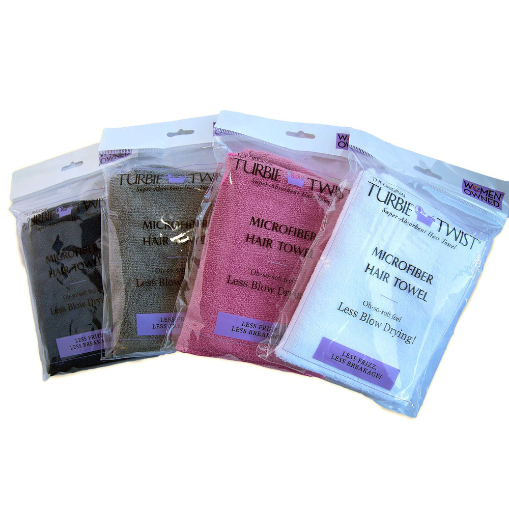 Turbie Twist gifting-packaging of four towels, ideal present.