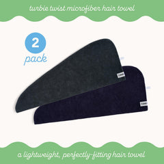 Turbie Twist hair towel wrap-on-head closeup—anti-frizz wrap minimizes friction for smoother hair