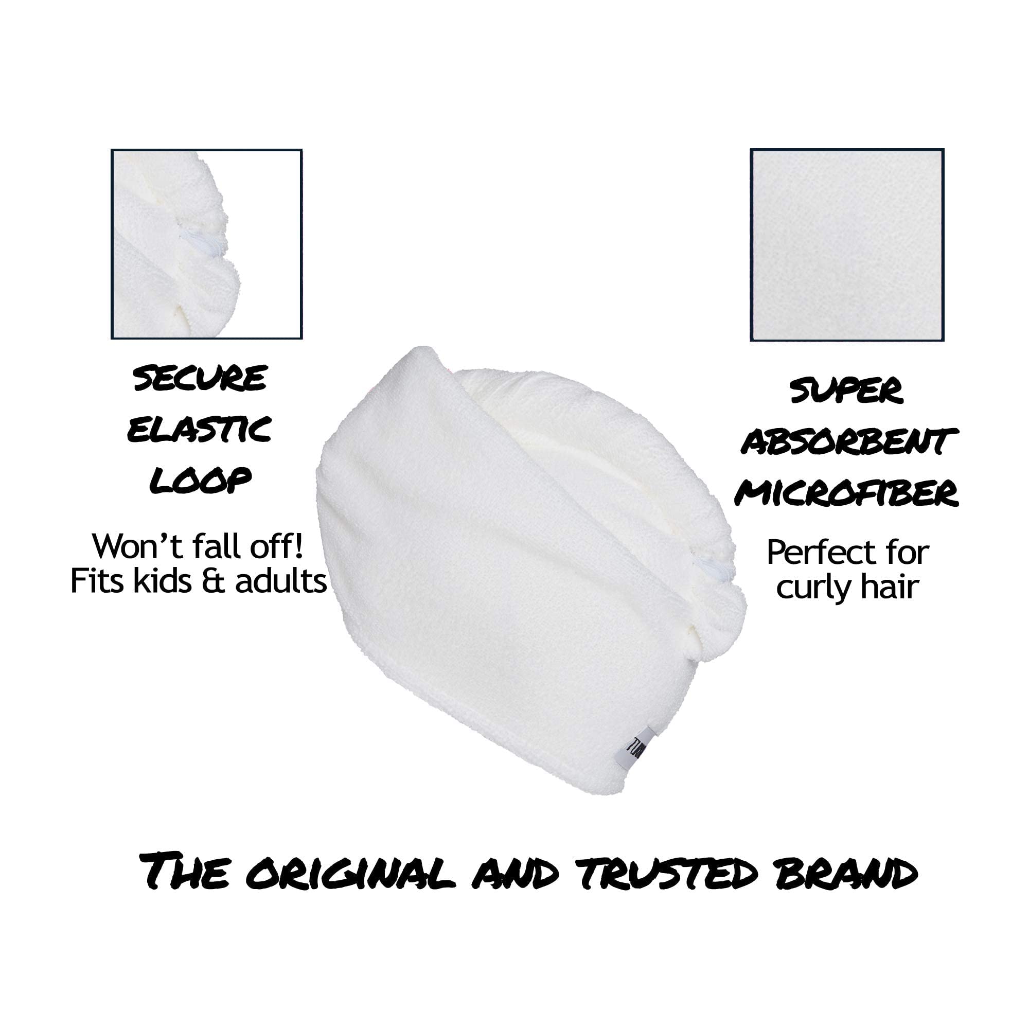 Turbie Twist lightweight wrap delivers comfortable, secure fit.