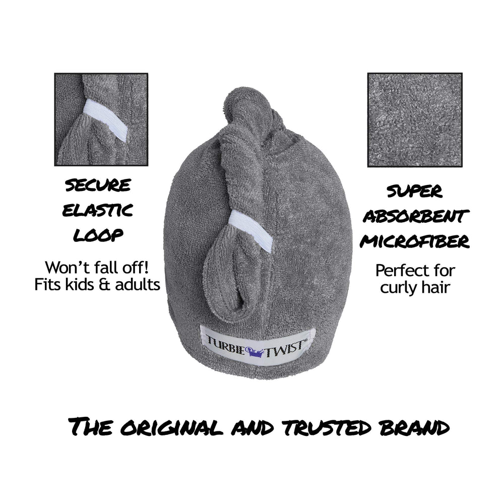 Turbie Twist dries hair faster, supporting a quicker morning routine.