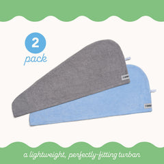 Turbie Twist hair turban anti-frizz soft-touch wrap smooths hair with reduced friction.