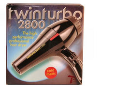 Turbo Power Twinturbo 2800 Coldmatic Hair Dryer control panel with multiple temperature settings.
