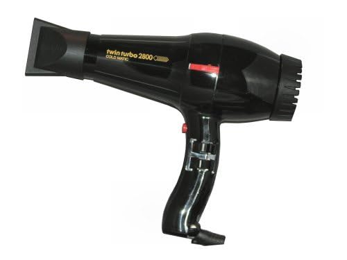Turbo Power Twinturbo 2800 Coldmatic Hair Dryer in-use demonstrates ergonomic handheld design.