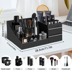 Turesmith Cologne Stand with drawers demonstrates ample space for skincare and scents.