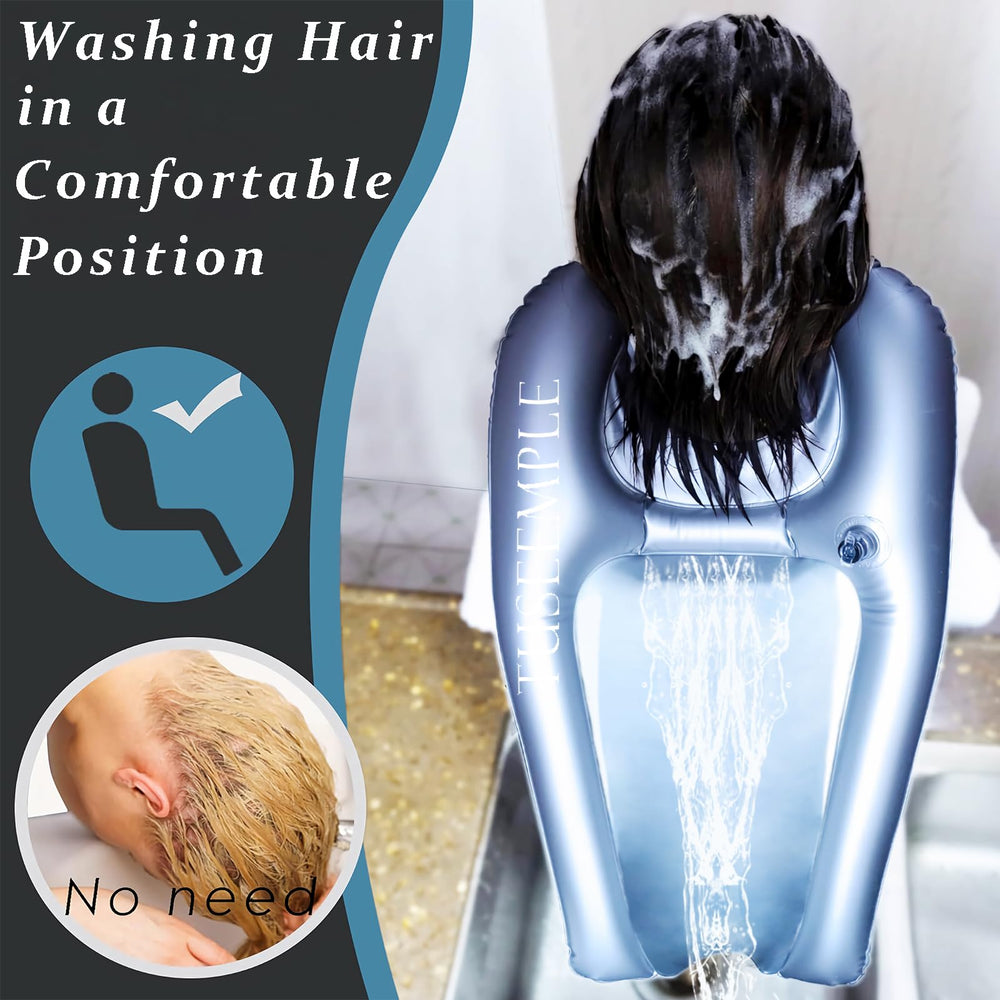 Tuseemple estación lavabo portátil para cabello, acceso cómodo y lavado sin salpicaduras.