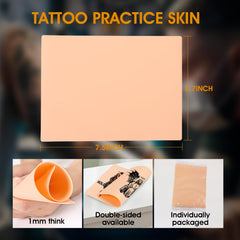 TUXIYA double-sided tattoo skin for reusable practice across multiple body areas.