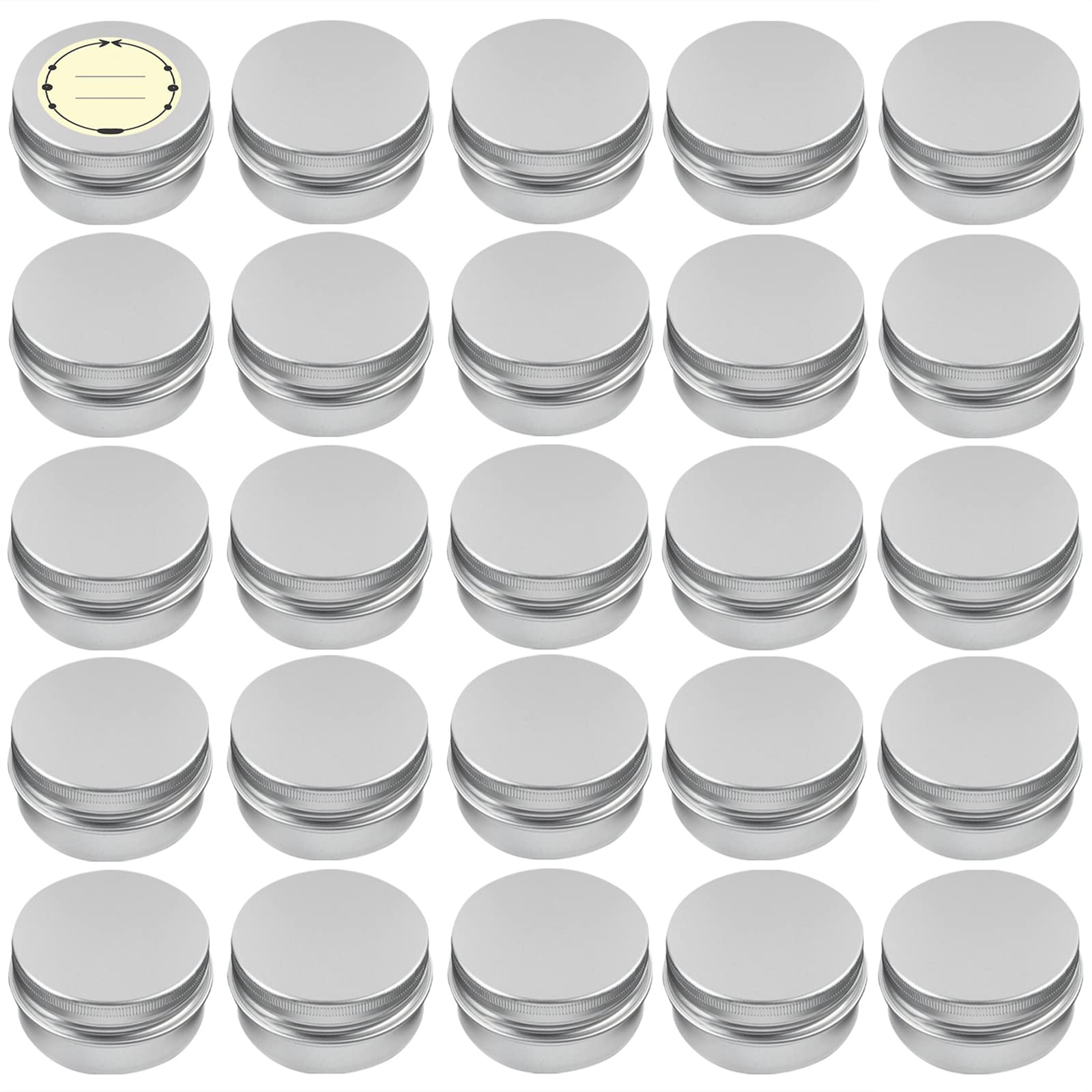 TUZAZO 24-pack aluminum tin cans with screw lids offer durable storage on the go.
