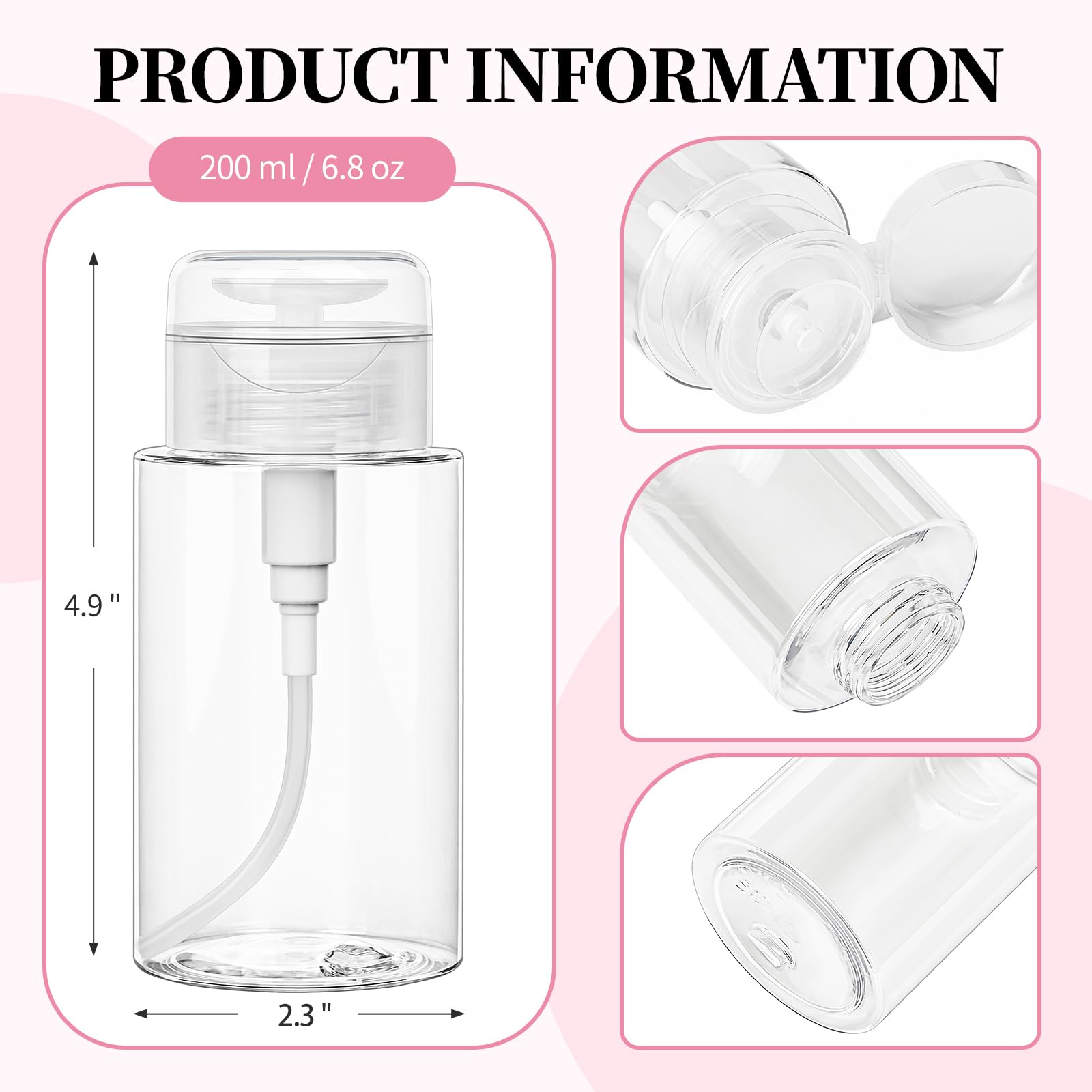 TUZAZO 3-pack pump bottle leak-proof cap highlighted for mess-free use
