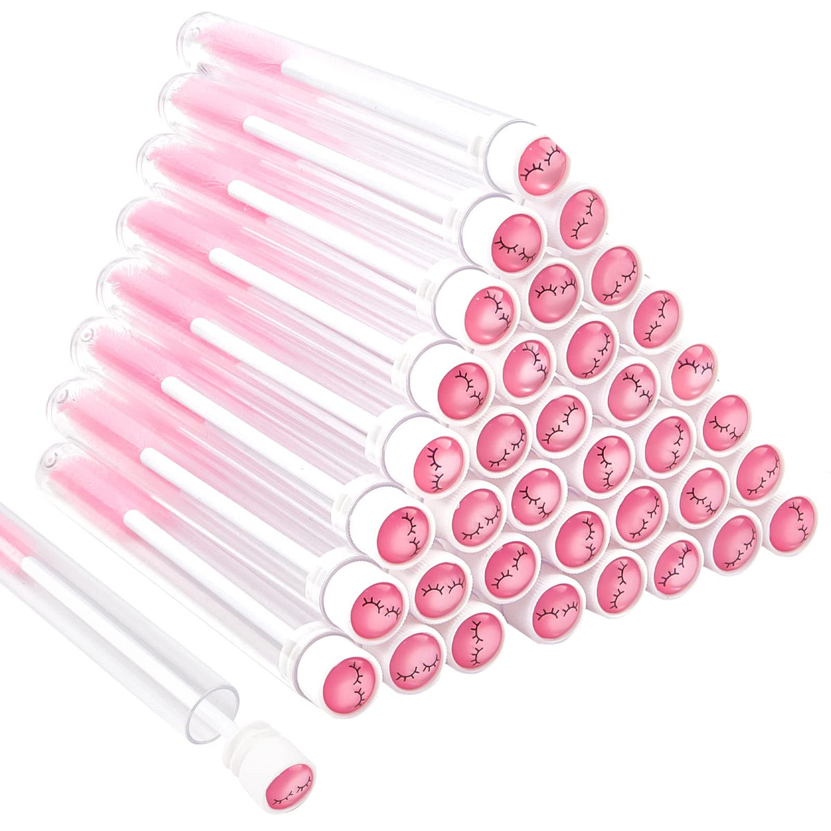 TUZAZO 80pcs mascara wand set in pink style for easy lash kit organization.