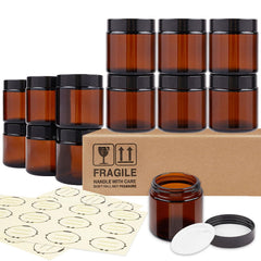 TUZAZO 4oz amber jar with inner lid for organized sample storage