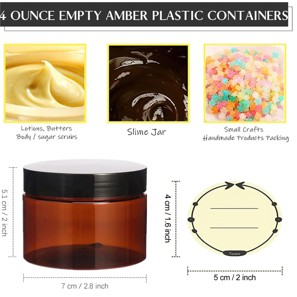 TUZAZO amber jar lid closed foam liner ensures no leaks
