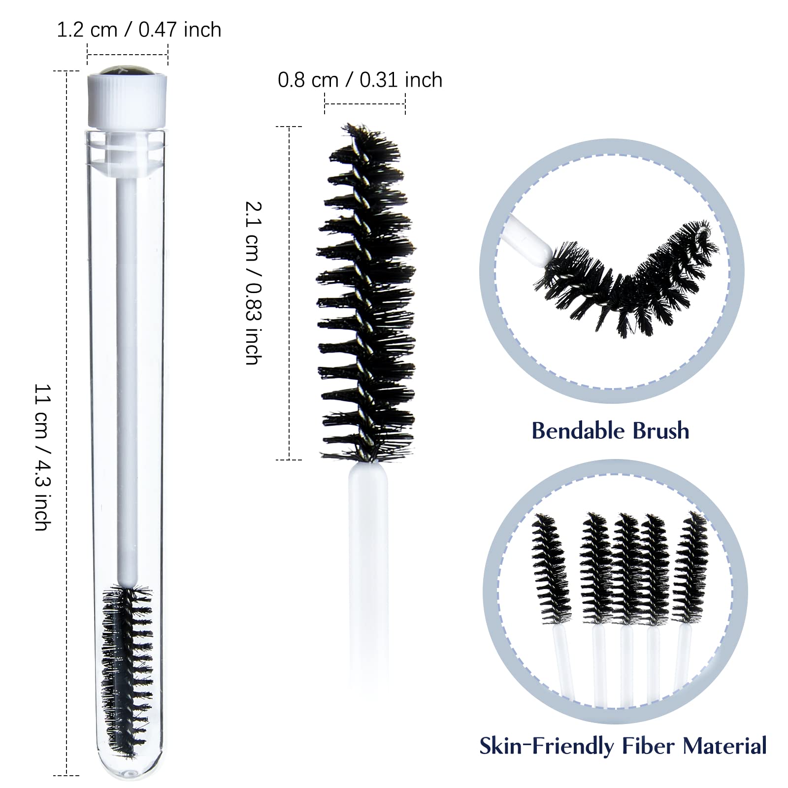 TUZAZO clear tubes for brush storage keep wands dust-free between uses.