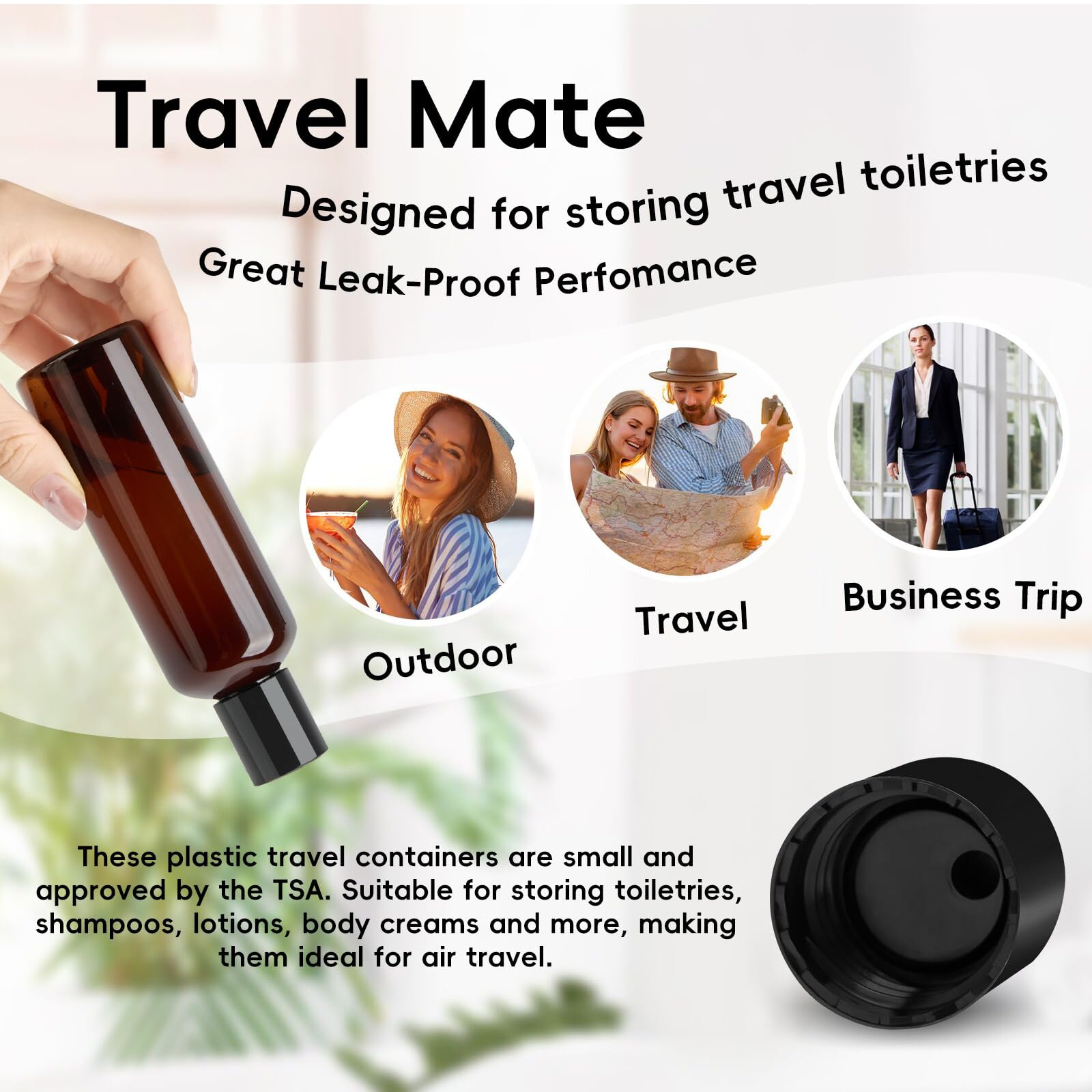 TUZAZO compact travel containers suitable for purses and luggage.
