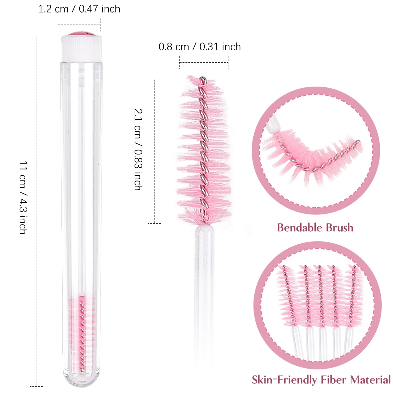 TUZAZO soft brush wand ensures gentle application on lashes.