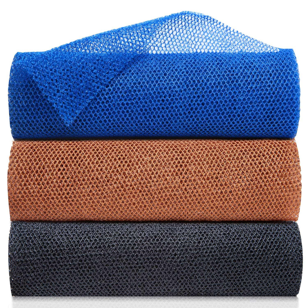 TUZIER African Net Sponge 3-piece set for durable exfoliation and smoother skin.