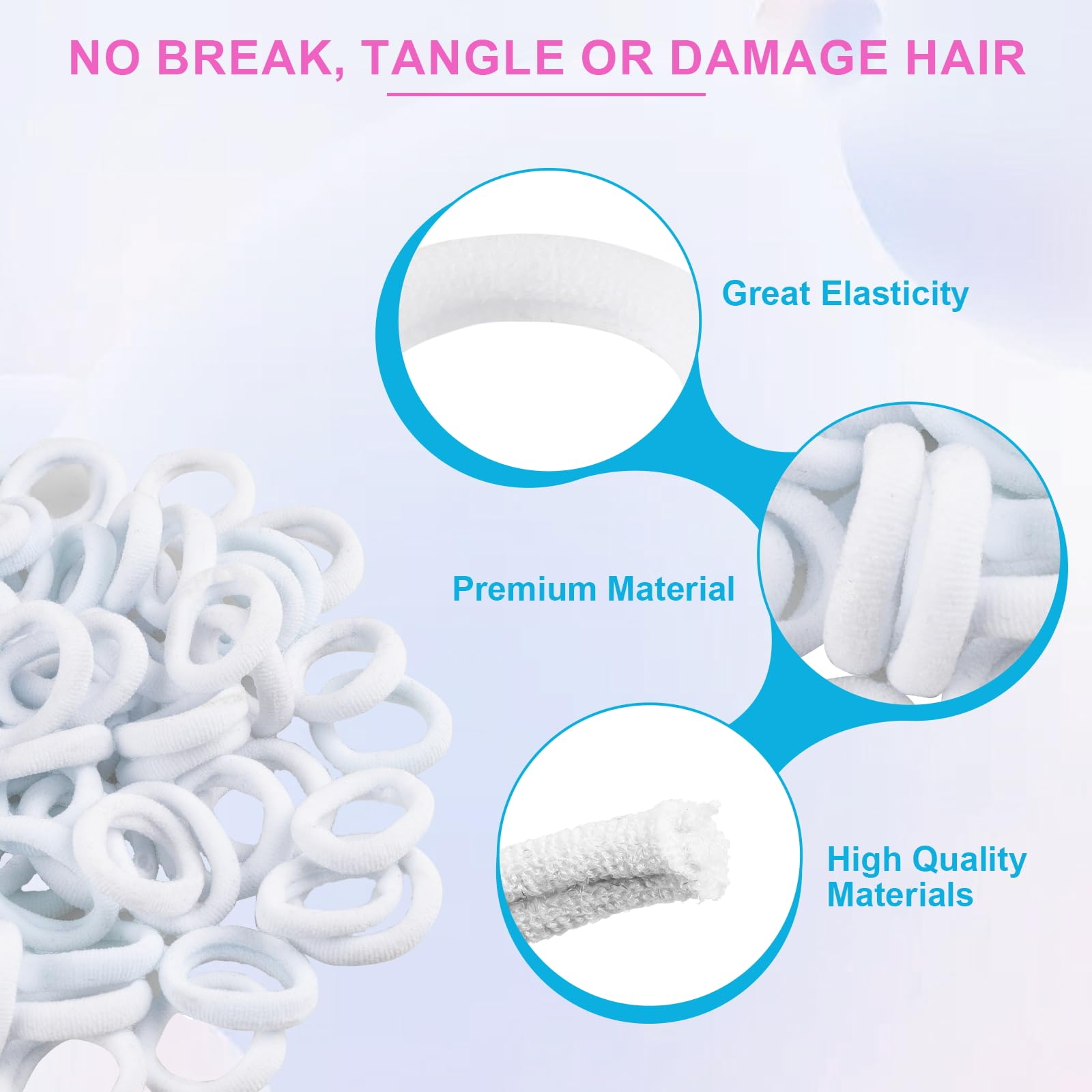 TVINLIK closeup hair tie no-damage design highlights gentle grip without pulling.