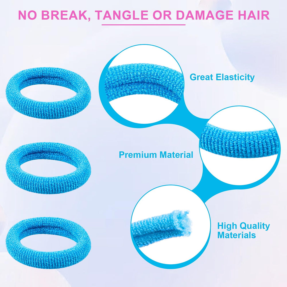 TVINLIK hair ties on a child ponytail view demonstrating secure, snag-free grip.