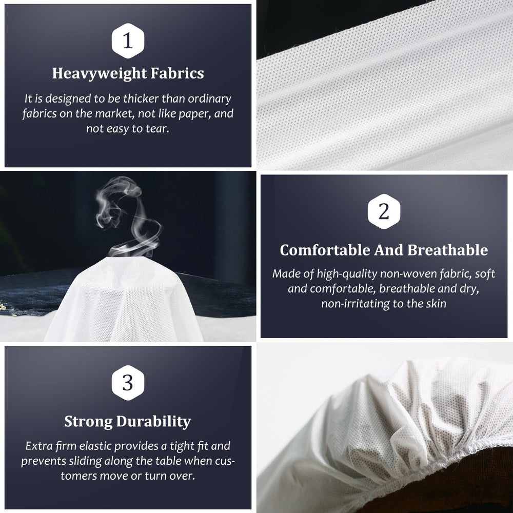 Tvvcalk breathable nonwoven sheet shown on table ready for client comfort