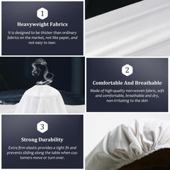 Tvvcalk breathable nonwoven sheet shown on table ready for client comfort