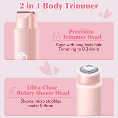 TWAKA bikini trimmer gentle steel head reduces skin friction during use.