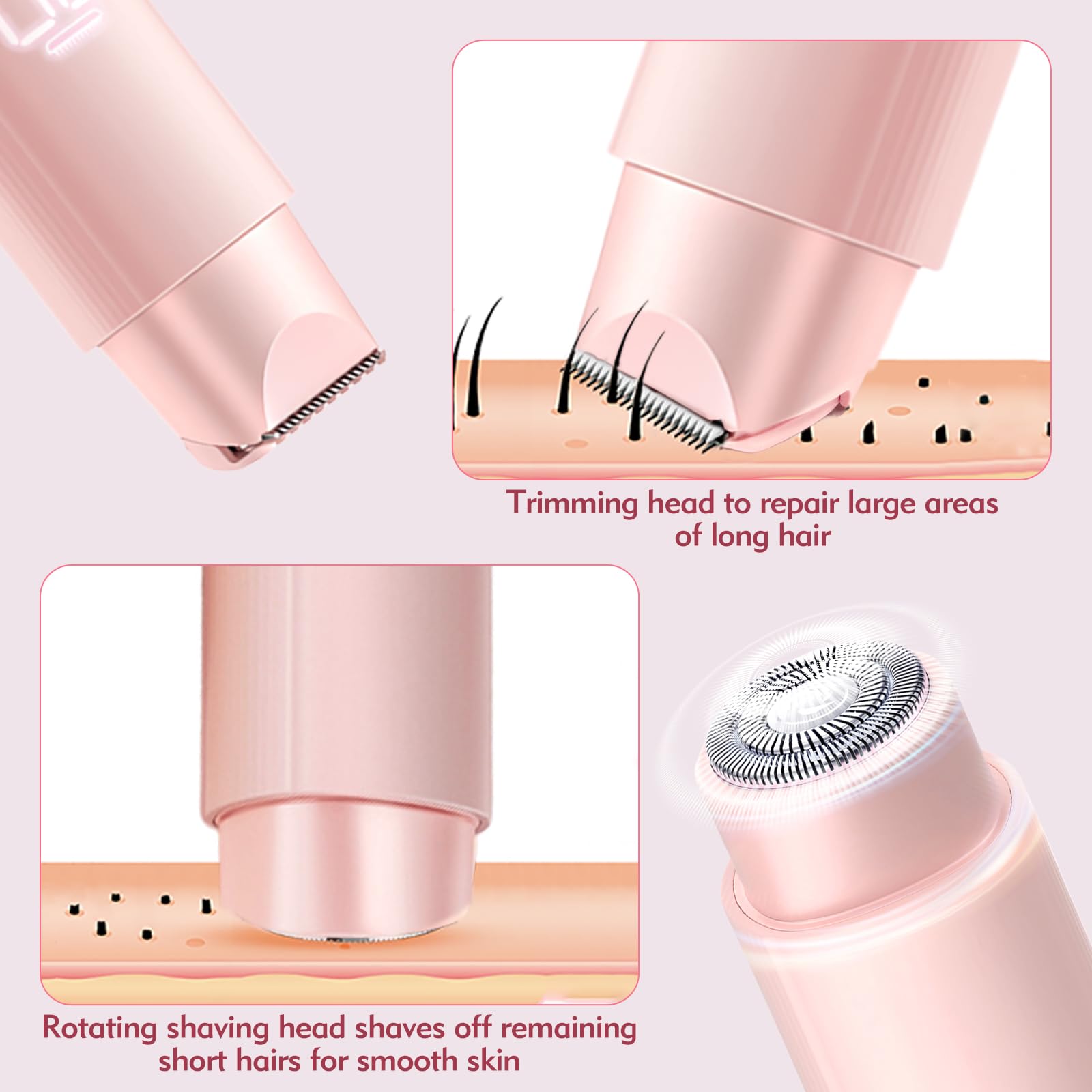 TWAKA bikini trimmer features Type-C fast charging for quick power.