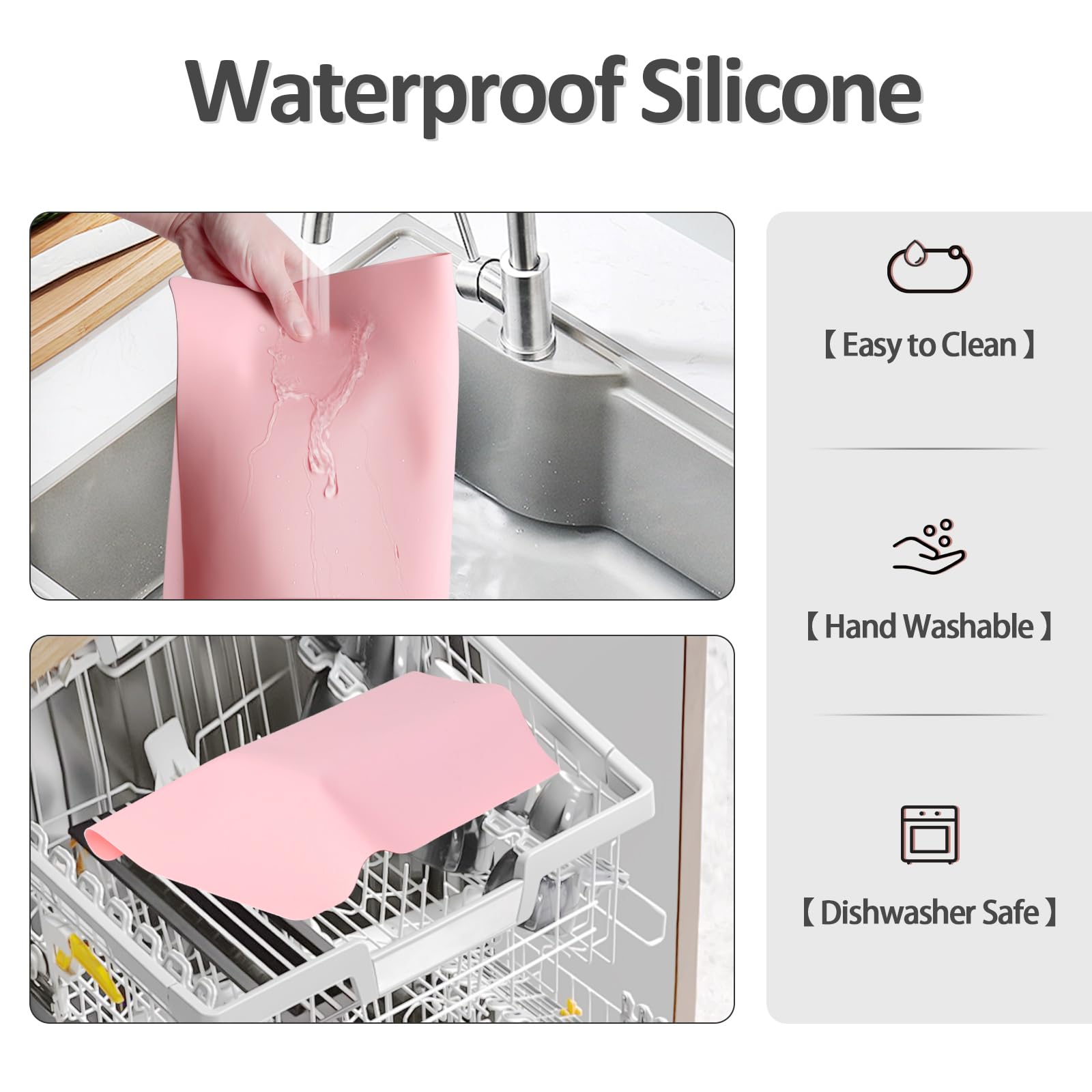 TWAKAP vanity mat is easy to clean and waterproof for quick maintenance.