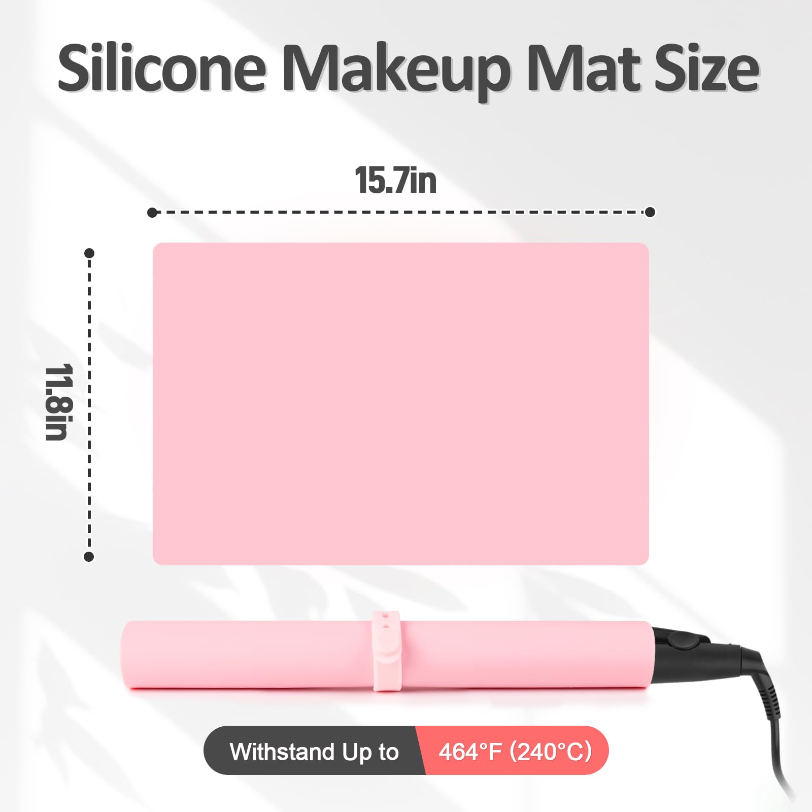 TWAKAP silicone makeup mat withstands heat to protect surfaces during curling iron use.