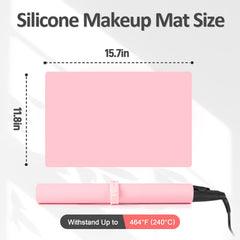 TWAKAP silicone makeup mat withstands heat to protect surfaces during curling iron use.