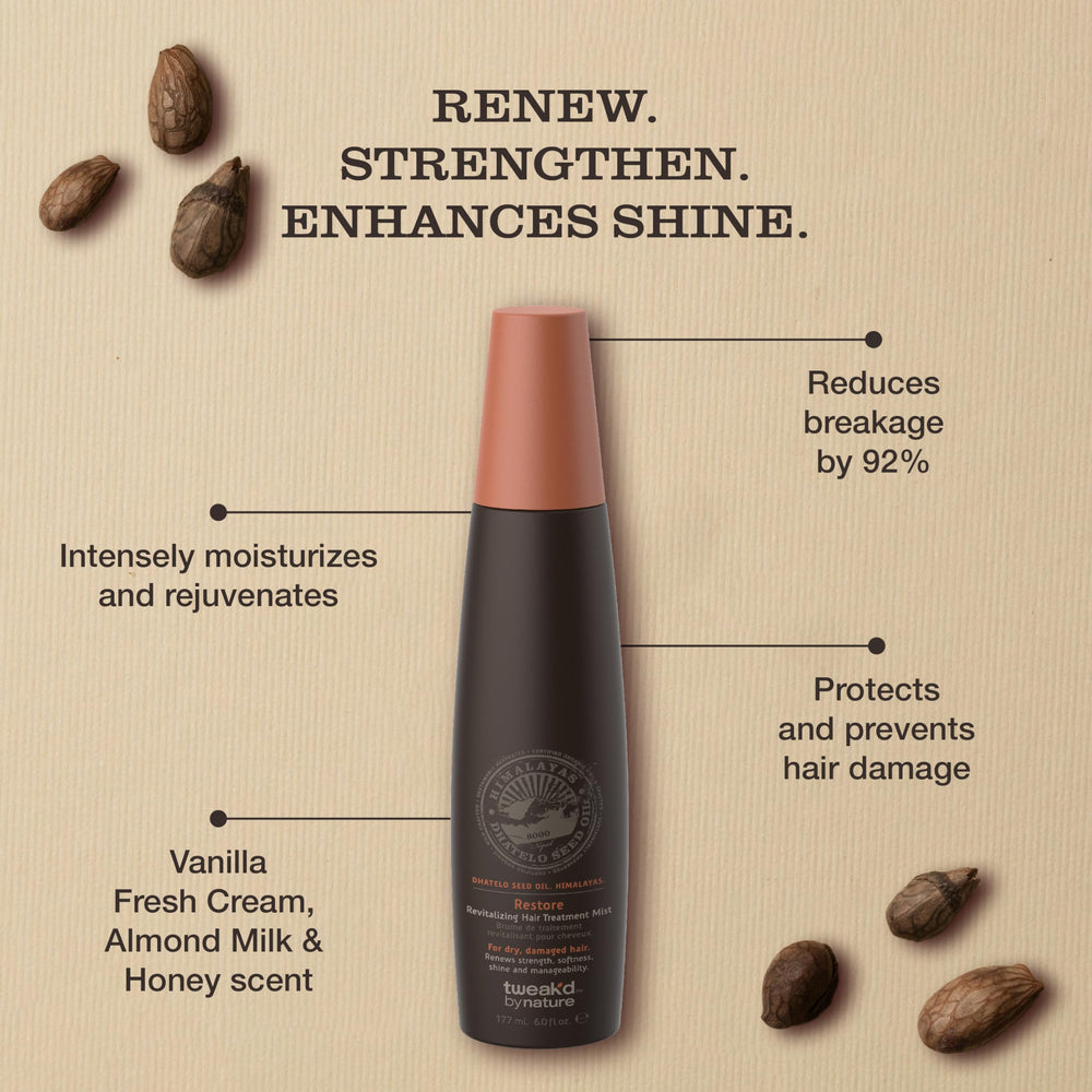Tweak’d by Nature heat protectant spray in-use application for heat styling defense.