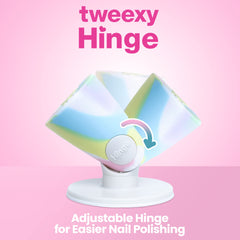 Tweexy anti-spill holder angled tilt prevents spills during nail painting sessions