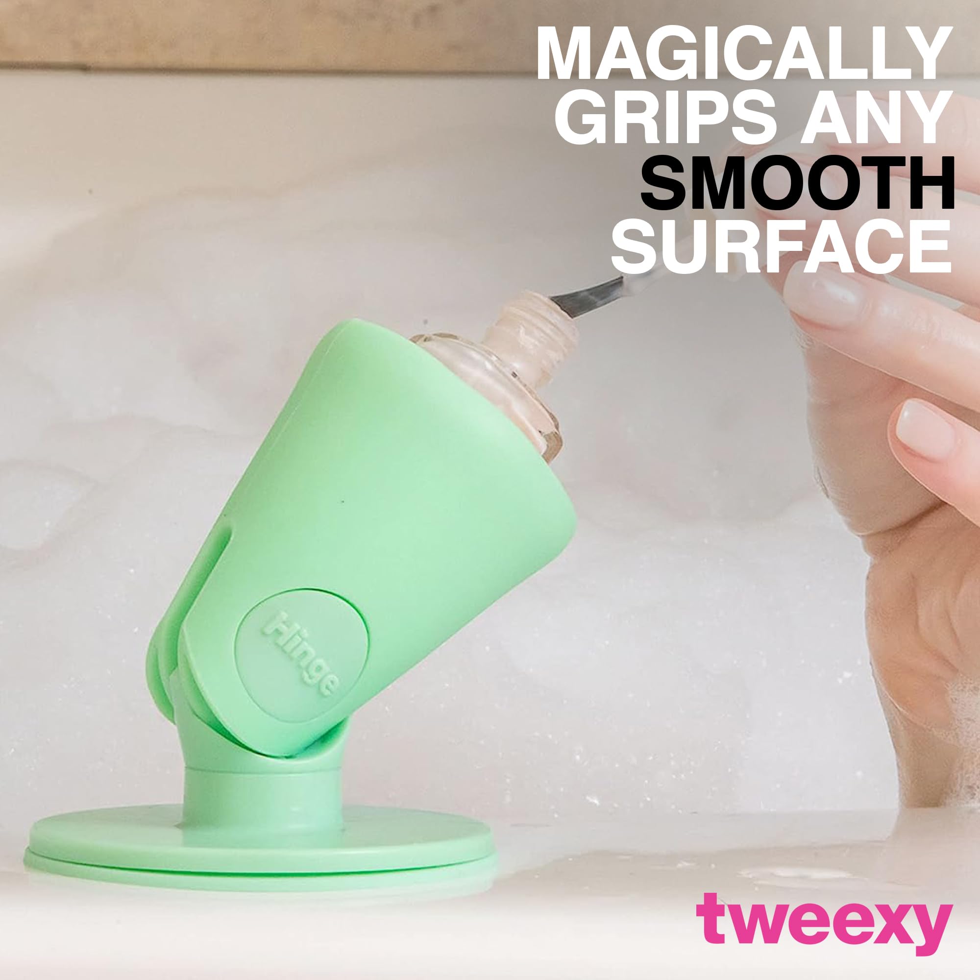 Tweexy Hinge last-drop feature helps use polish to the very end