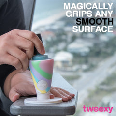 Tweexy moldable silicone securely fits various bottle shapes for versatility