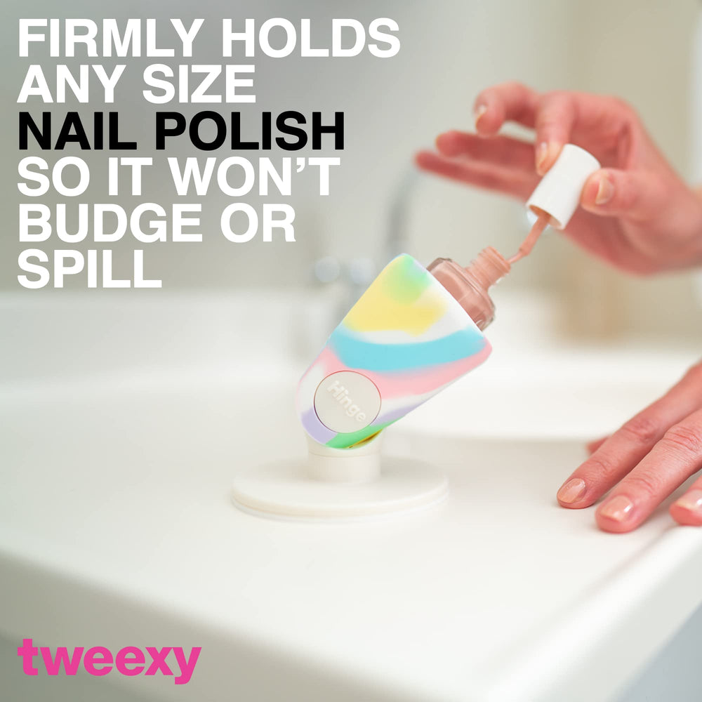 Tweexy nail-art workstation setup with holder keeps workspace organized