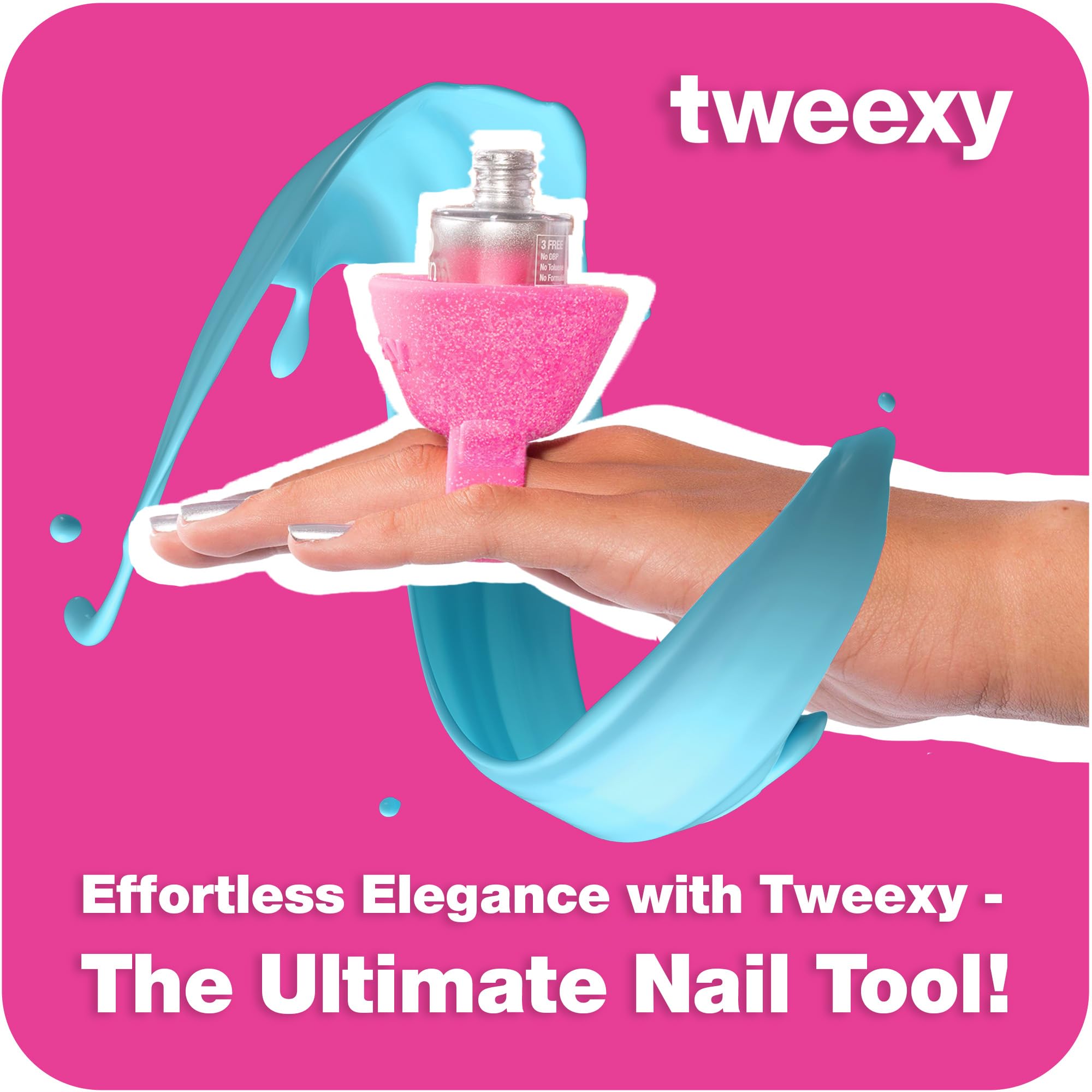 Tweexy Wearable Nail Polish Holder Ring bottle-angle for easy control and reduced spills.