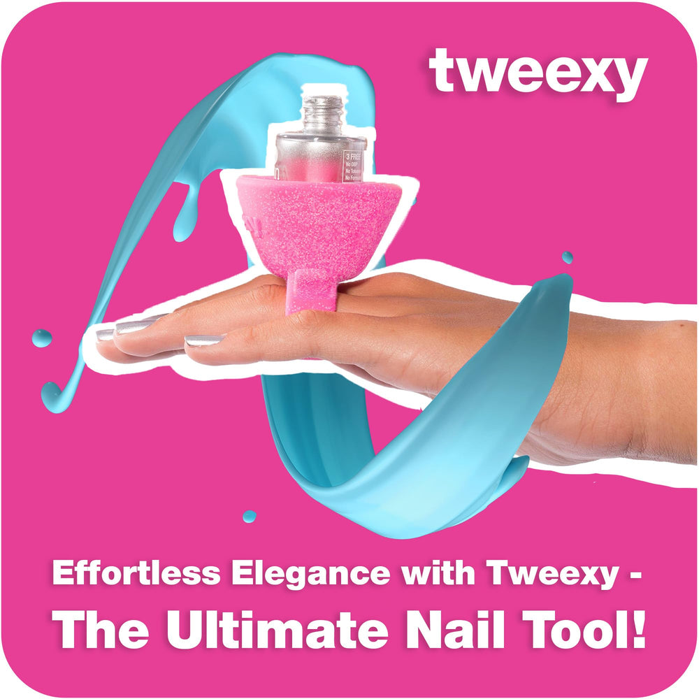 Tweexy Wearable Nail Polish Holder Ring bottle-angle for easy control and reduced spills.