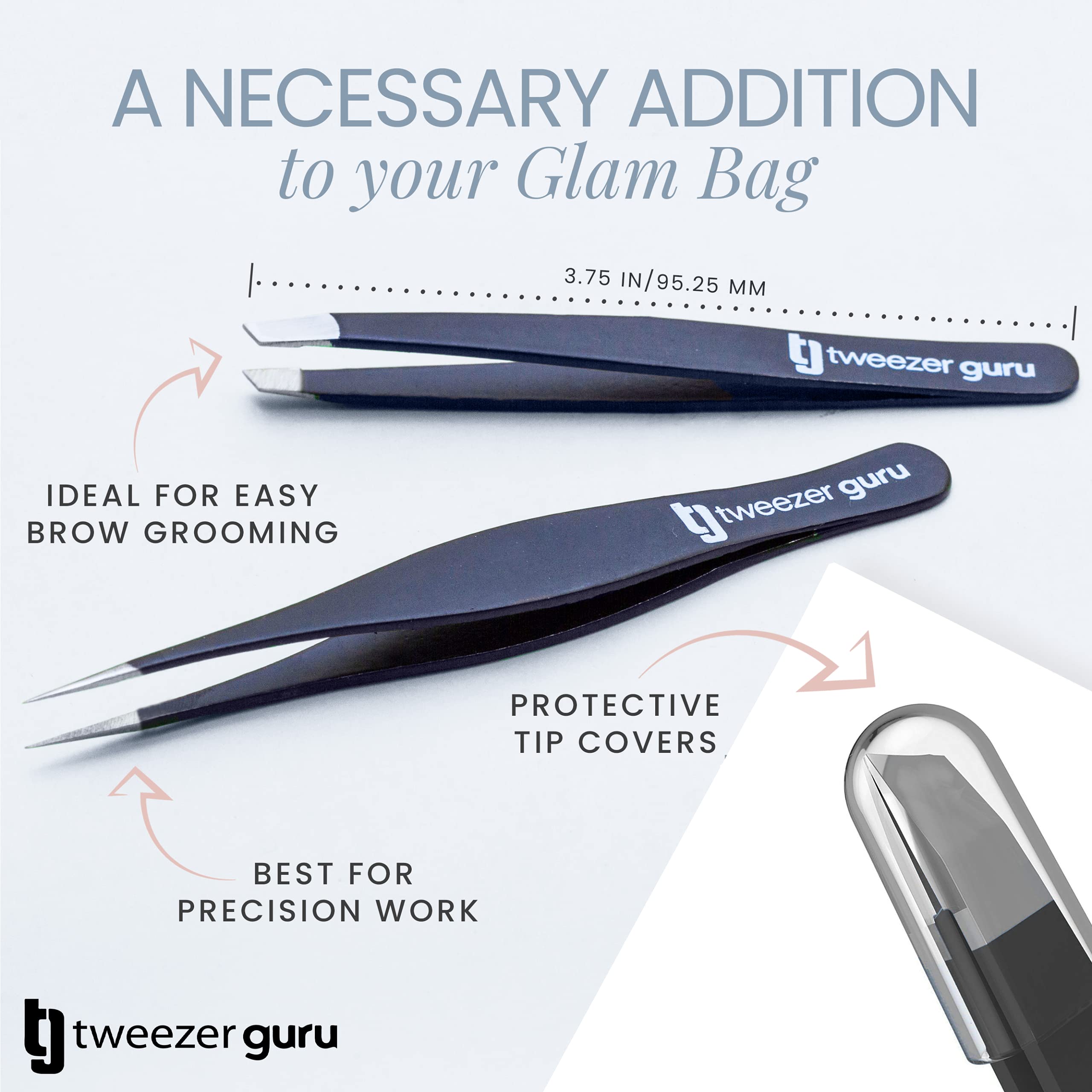 TWEEZER GURU travel sleeve protects tips on the go.