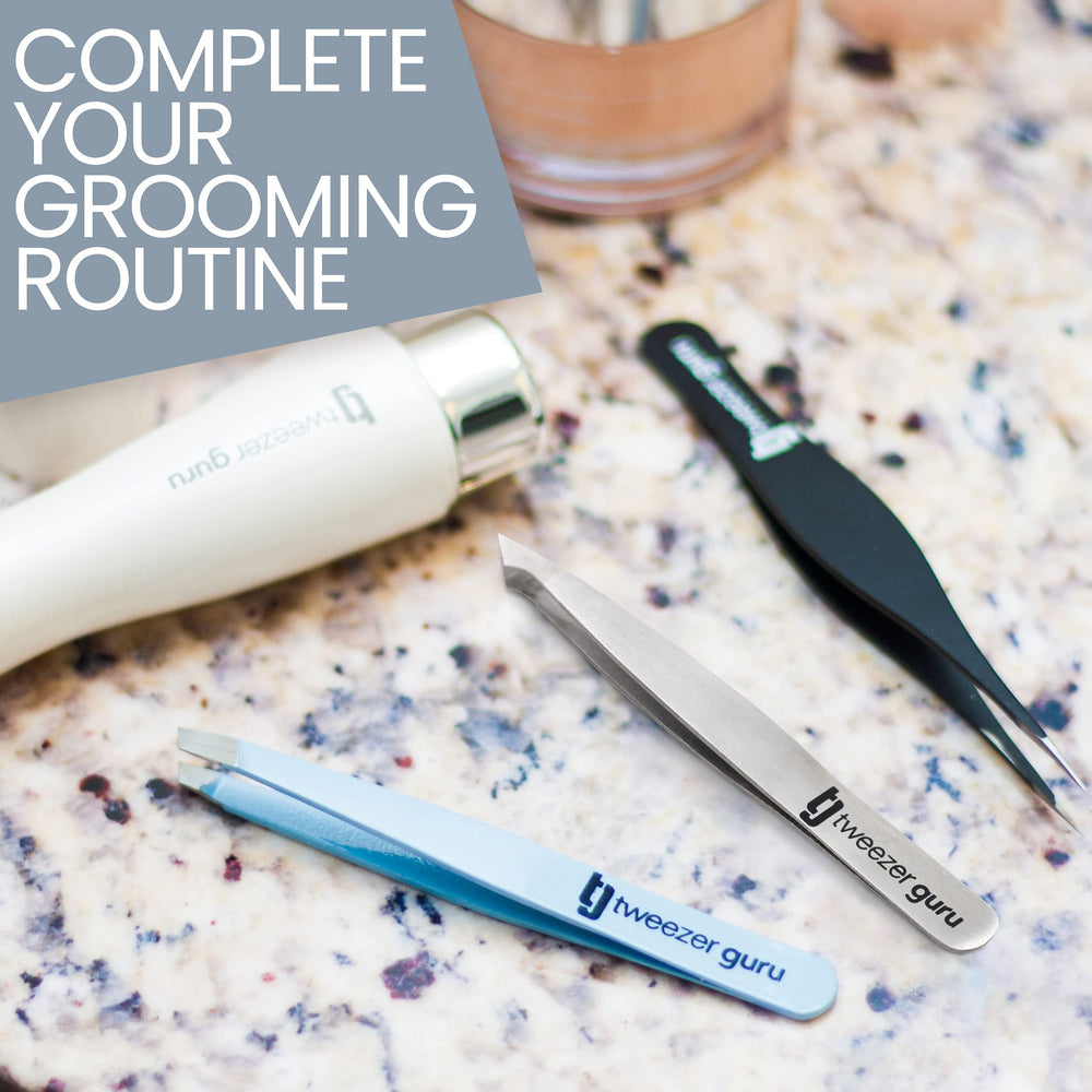 Tweezer Guru facial hair plucking tweezers gentle control for brows and chin