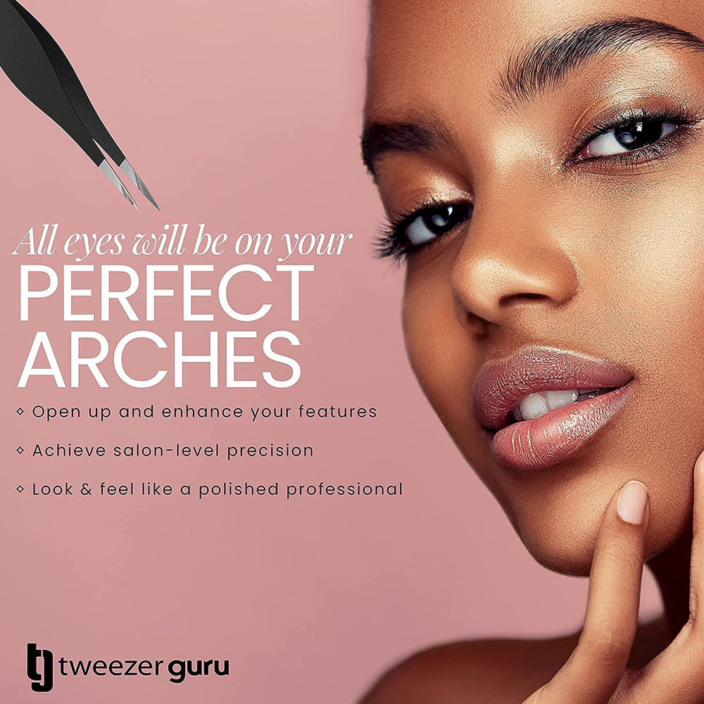 TWEEZER GURU fine-point tips ideal for facial hair and splinters.
