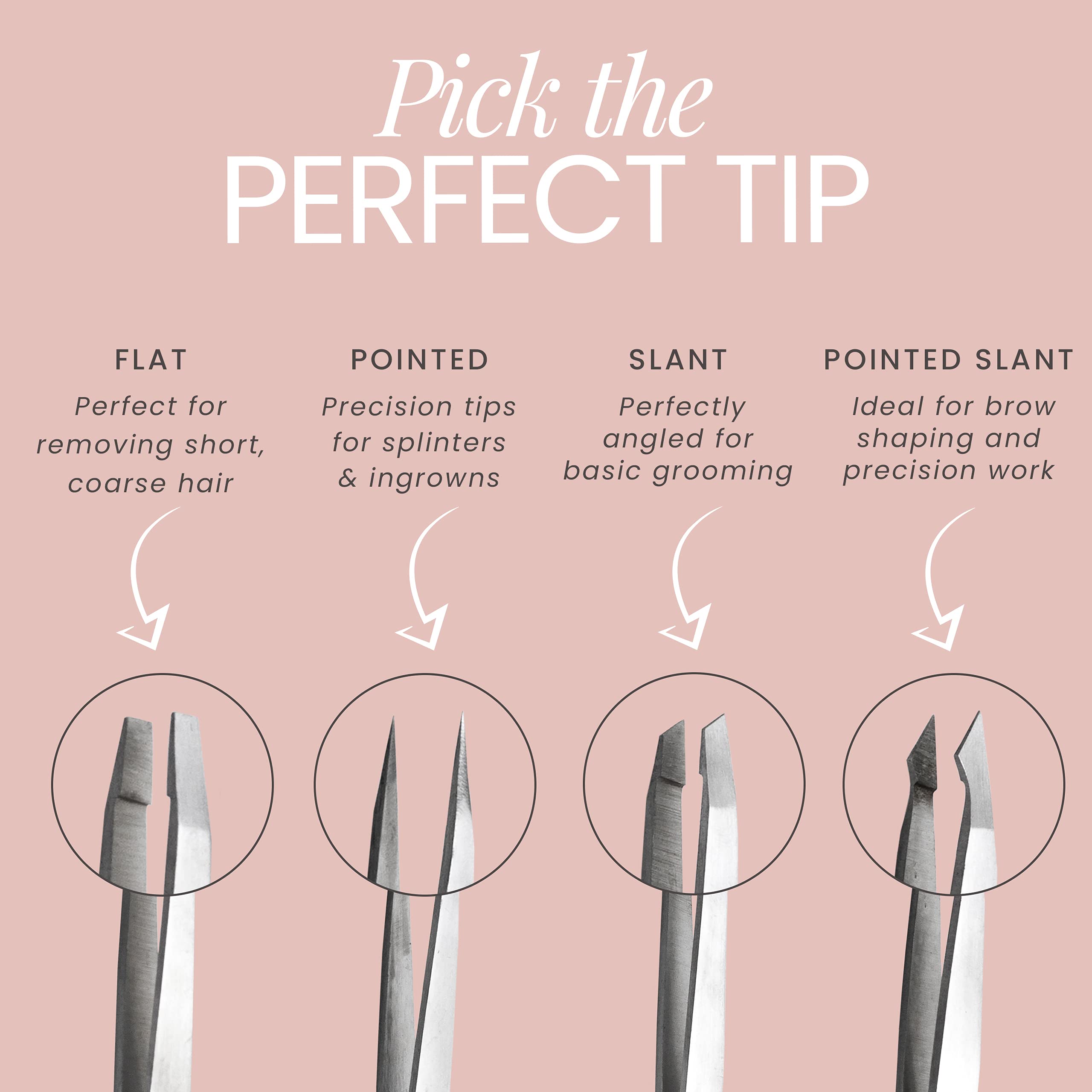 Tweezer Guru professional tweezer set in case ideal for travel grooming