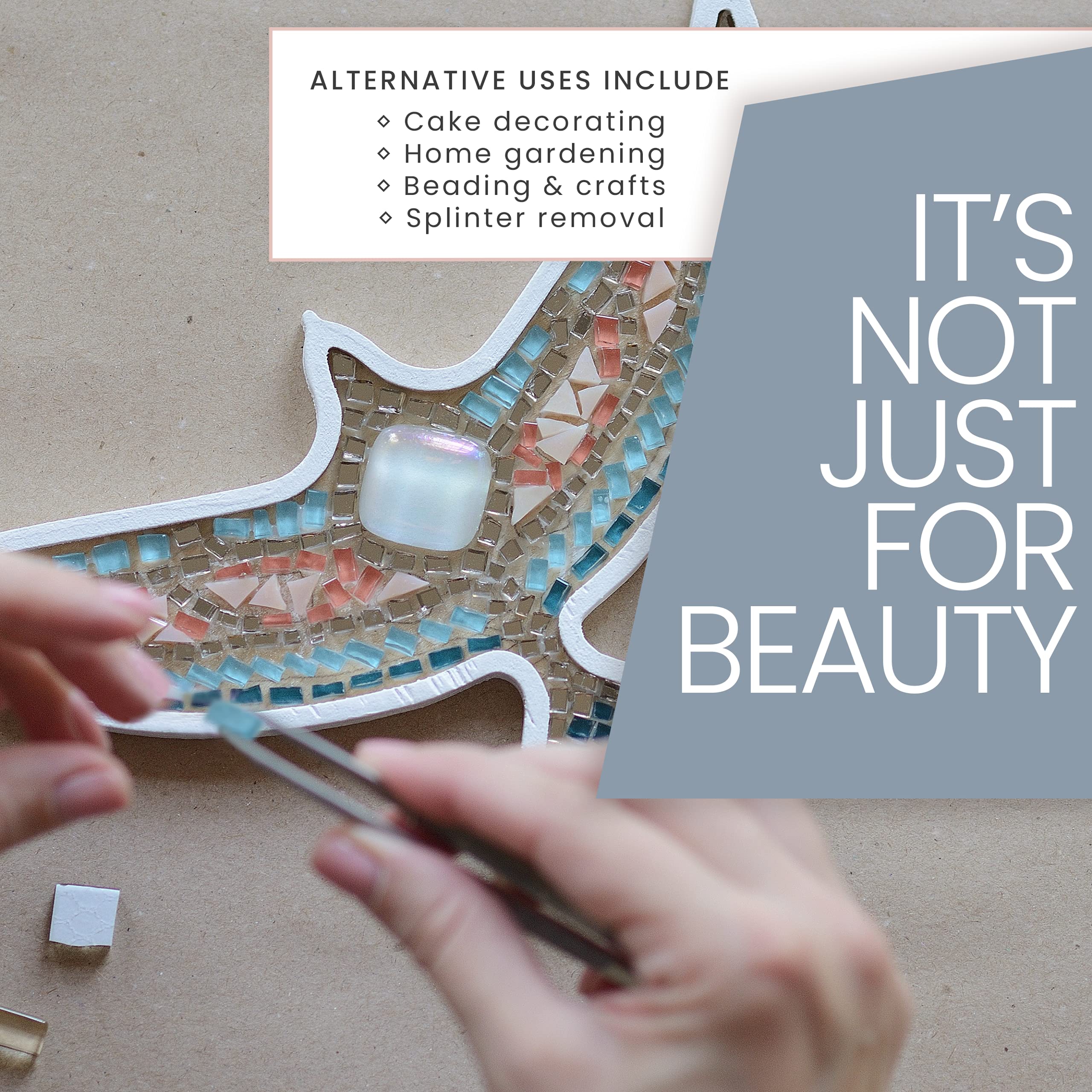 TWEEZER GURU slim matte handle delivers comfortable tweezing sessions.