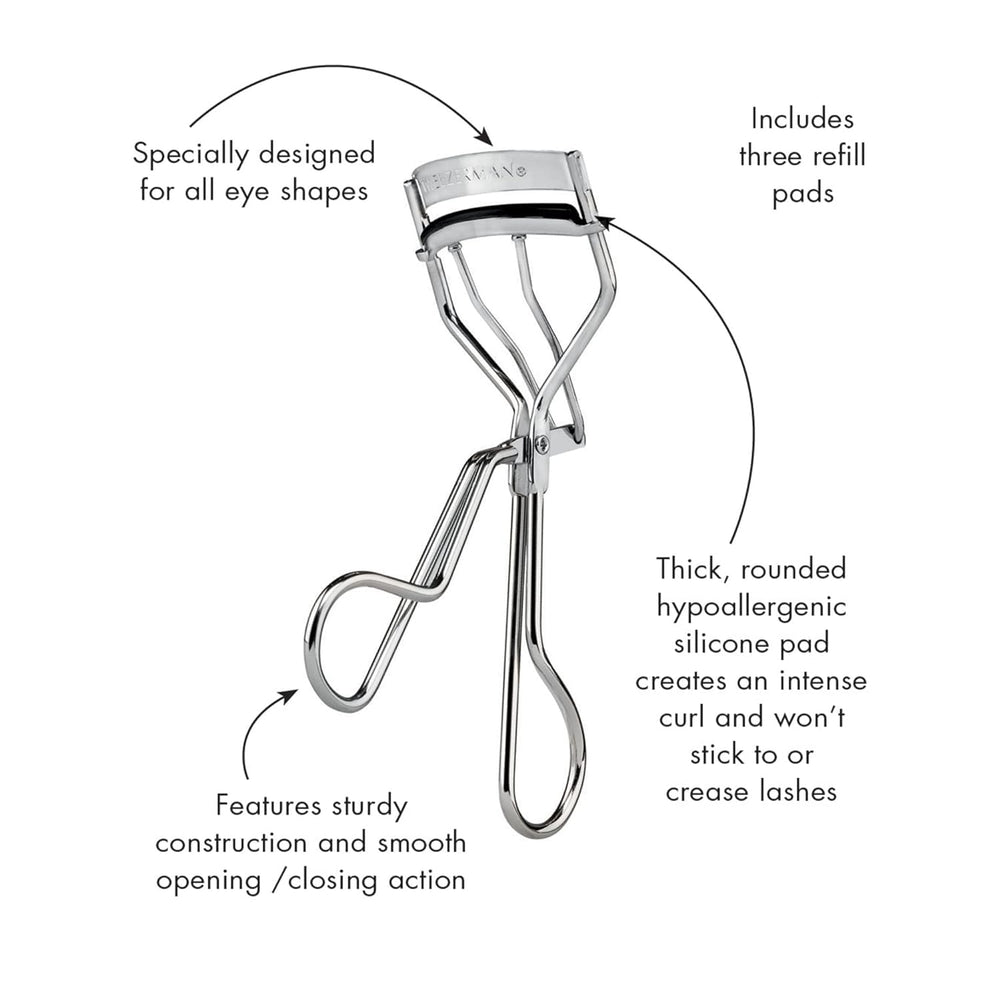Tweezerman eyelash curler packaging with refills shown for value.