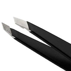Tweezerman G.E.A.R. Slant Tweezer Midnight hair-removal use-case for precise brow maintenance.