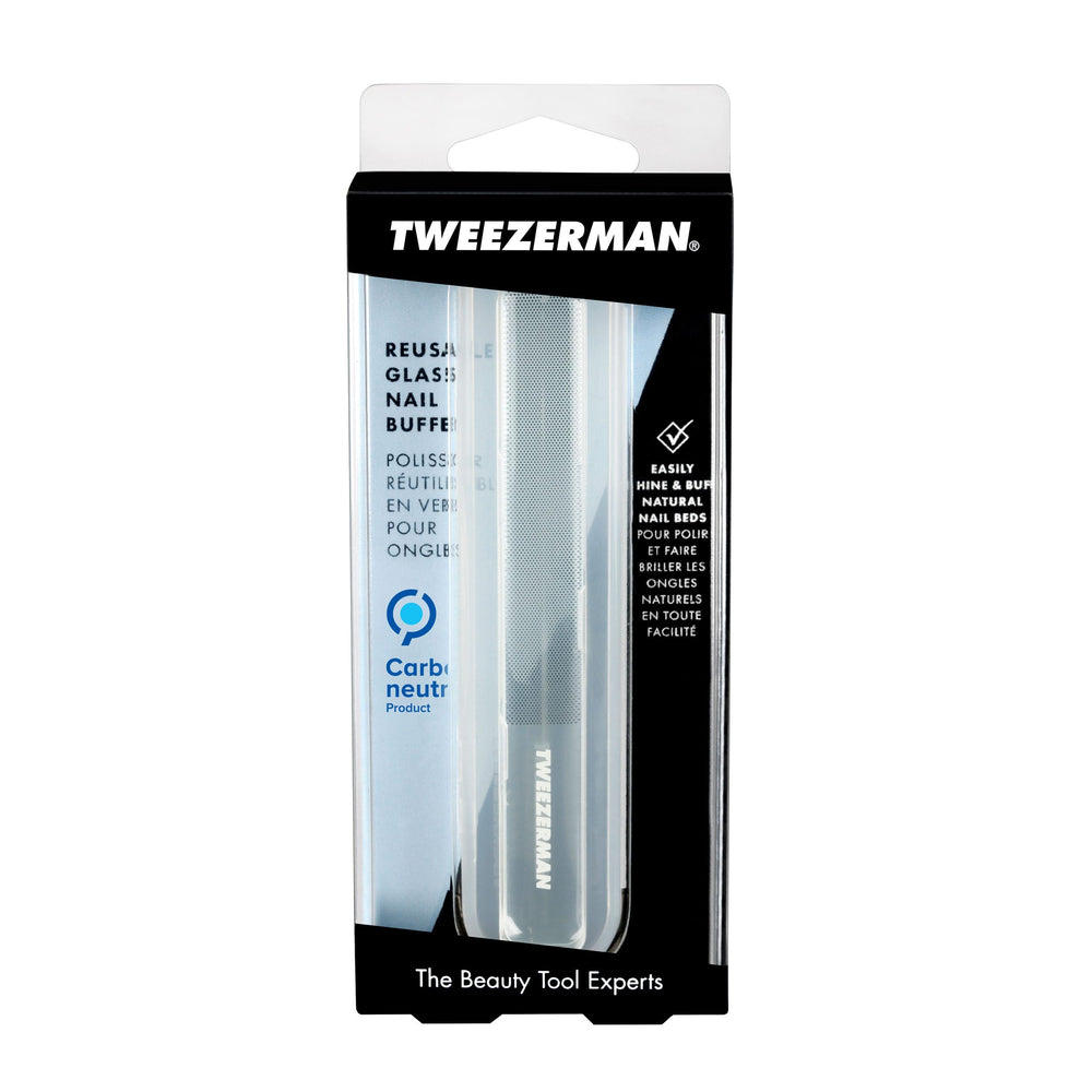 Tweezerman Glass Nail Buffer with Filemate storage kept organized
