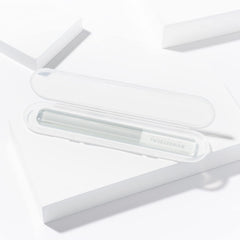 Tweezerman Glass Nail Buffer side view illustrating gentle buffing