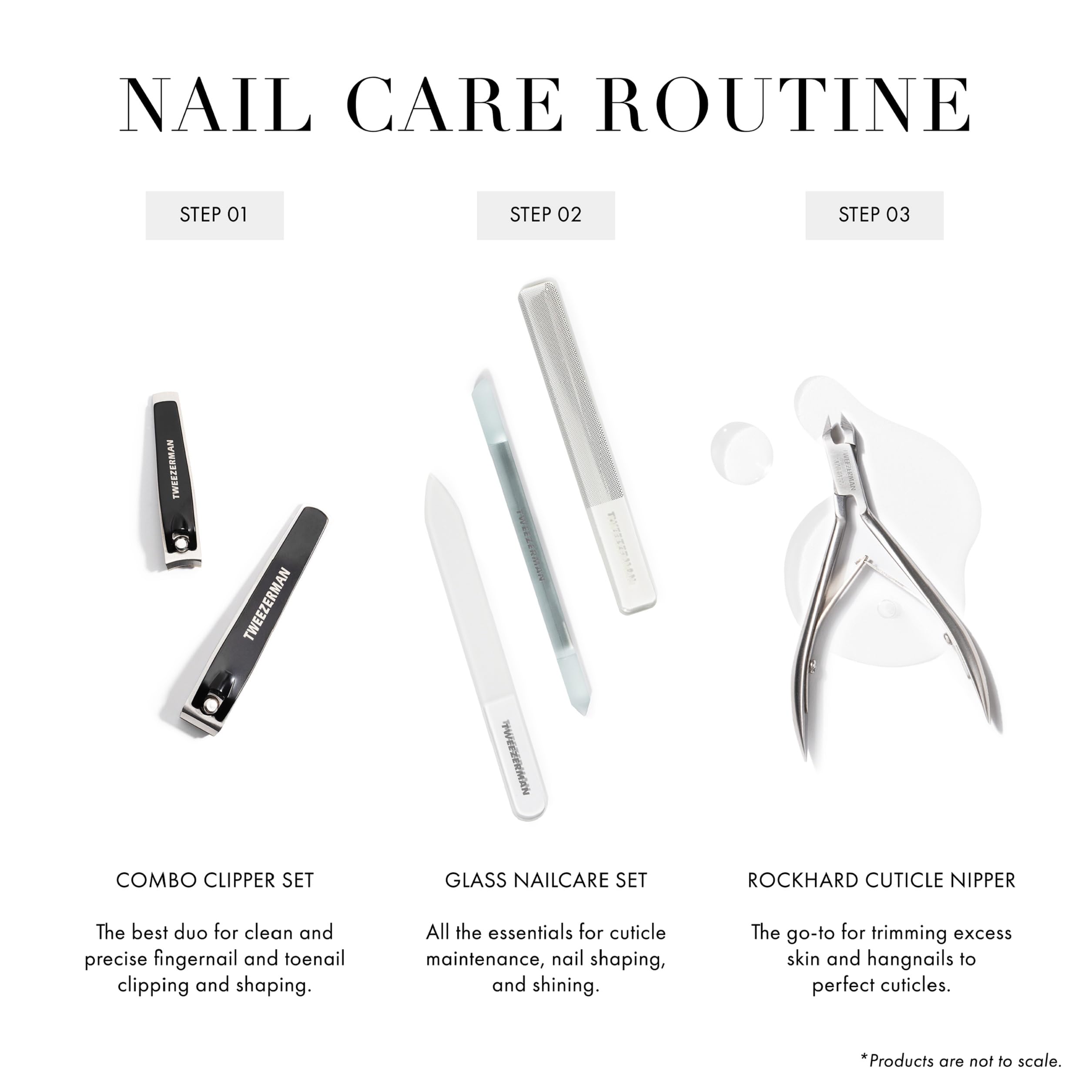 Tweezerman Glass Nailcare Set glass materials show durable, gentle tools.