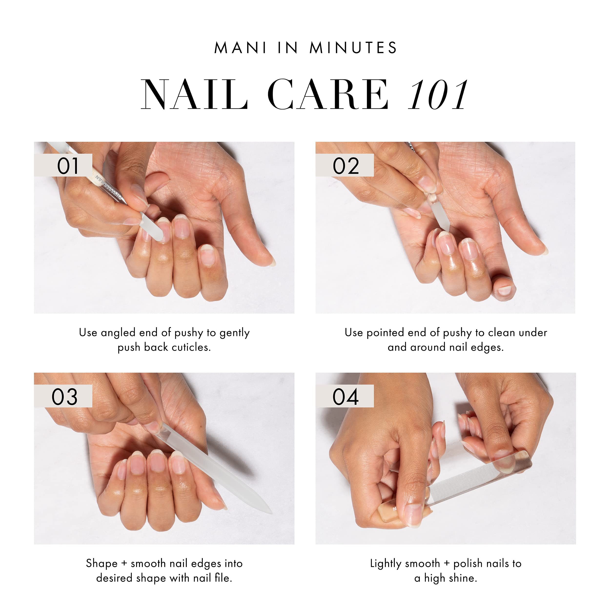 Tweezerman Glass Nailcare Set nail edge shaping close-up for clean contours.