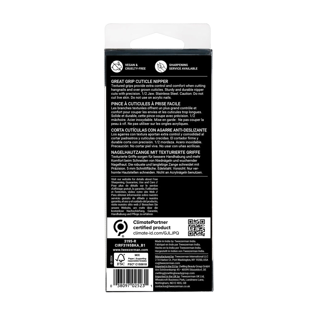 Tweezerman Great Grip Nipper blade cleaning and maintenance with alcohol wipe.