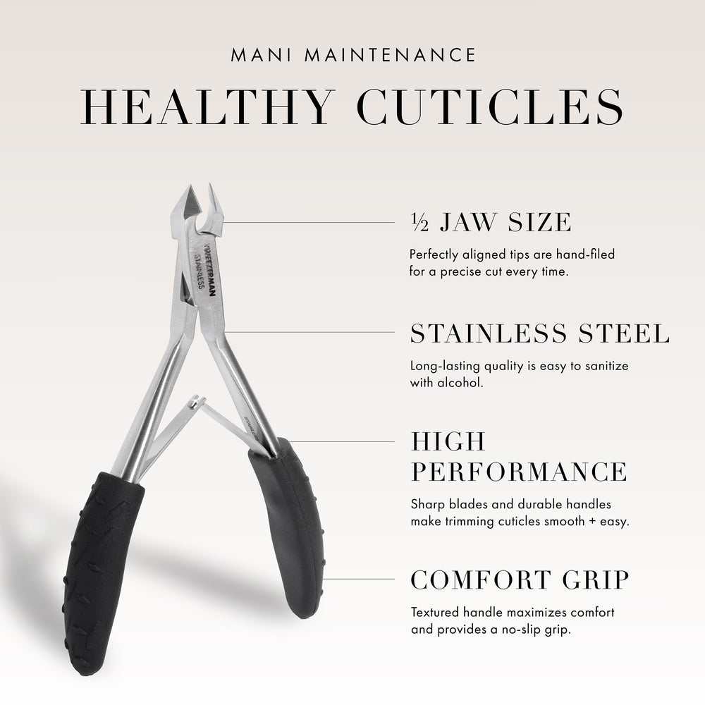 Tweezerman Great Grip Cuticle Nipper designed for left and right handed users.