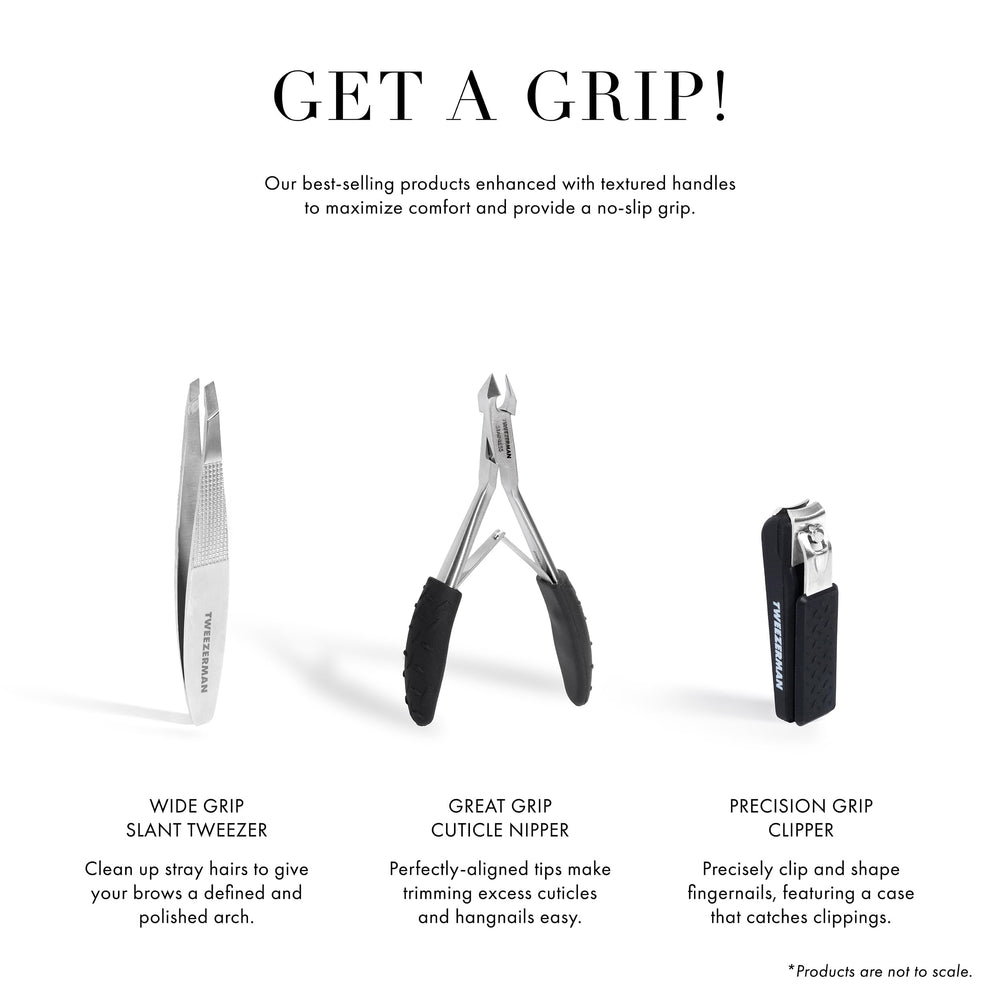 Tweezerman Great Grip Nipper stainless steel construction for durability and easy cleaning.